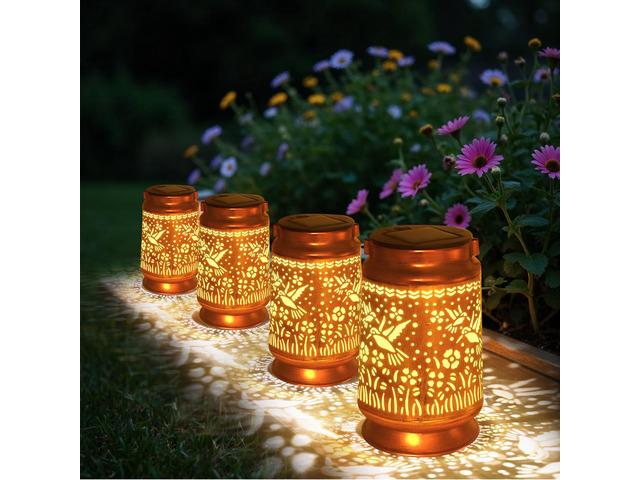 Solar Lanterns Outdoor Waterproof Gifts for Women Grandma Gifts HanGing Solar Lantern for Mom Hummingbird Garden Decor Solar Hanging Lantern Metal...