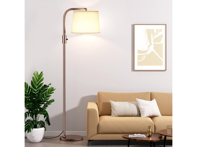 Fully Dimmable Floor Lamp with 9W LED Bulb, Standing Lamp for Living Room with Adjustable Head, Modern Tall Light with Rotary Switch for Office,...