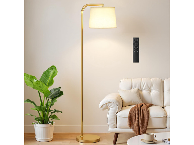 Remote-Controlled Floor Lamp - Color Temperature Adjustable and Fully Dimmable, Standing Lamp for Living Room with Rotating Head, Tall Lamp for...