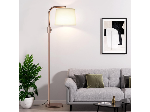Fully Dimmable Floor Lamp with 9W LED Bulb - Standing Lamp for Living Room with Adjustable Head, Modern Tall Light with Rotary Switch for Office,...