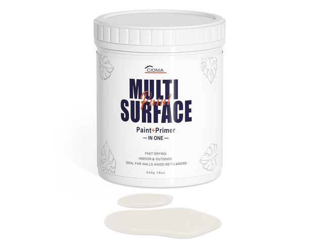 All-in-One Paint - Multi Surface Ivory White Paint - Furniture and Cabinet for Interior/Exterior - No Sanding, Quick Drying, Perfect for Wood,...