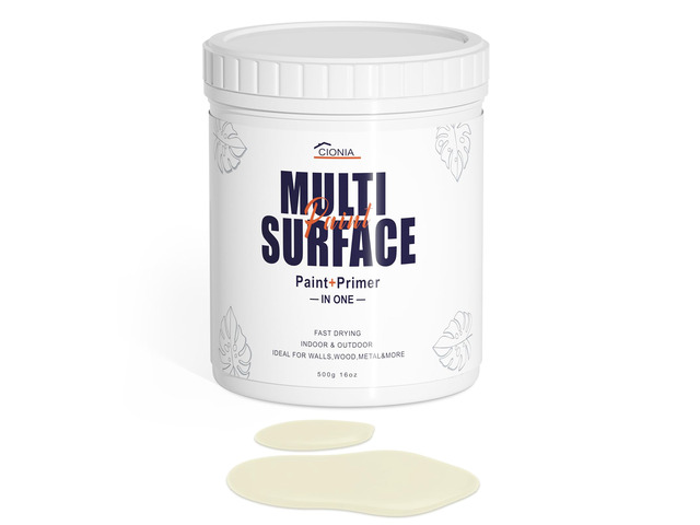 All-in-One Paint - Multi Surface Vanilla White Paint - Furniture and Cabinet for Interior/Exterior - No Sanding, Quick Drying, Perfect for Wood,...