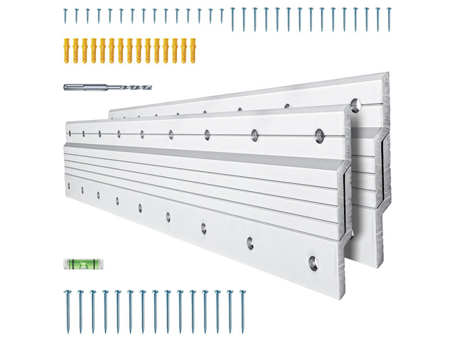 French Cleat Heavy Duty 17 Inch, 2 Pairs Aluminum Picture Hanger Securely Hold 200 Lbs, Interlocking Z Clips Wall Mount Hardware Kit, Mirrors,...