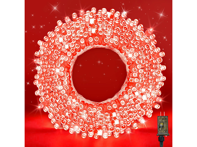 LED Fairy Lights, Connectable Red Christmas String Lights with Timer Waterproof Light Strand for Christmas Tree, Bedroom, Patio, Wedding, Party,...