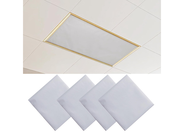 4 Pcs Fluorescent Light Covers - Light Covers for Ceiling Lights Classroom, Magnetic Light Filters for Office, Hospitals, Home 4 x 2 Feet (light grey)