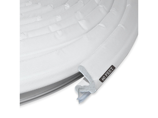 Kerf Weather Stripping for Door Seal Strip, 60 Ft, White Q Foam Door Weatherstrip Seal, Front Door Seal Strip for Door Frame with Slot Card, Slot...