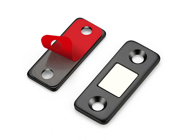 Ultra Thin Cabinet Magnetic Door Catch Stainless Steel,Matte Black,18 Pack Cabinet Magnets Adhesive Drawer Latch, Stick-On Mount, For Cabinets,...