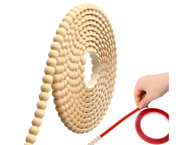 Flexible Bead Molding Trim Peel and Stick Wood 10ft /12 mm Pearl Beads Design for Mirror Frame, Bathroom Backsplash, TV Wall Edge, Ceiling,...