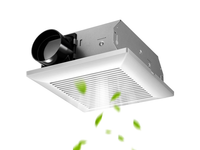 Bathroom Exhaust Fan 80 CFM 0.9 Sones Very Quiet with Metal Housing, Ceiling Mount Ventilation Fan Large Air-flow Capacity, Energy-Saving Household...