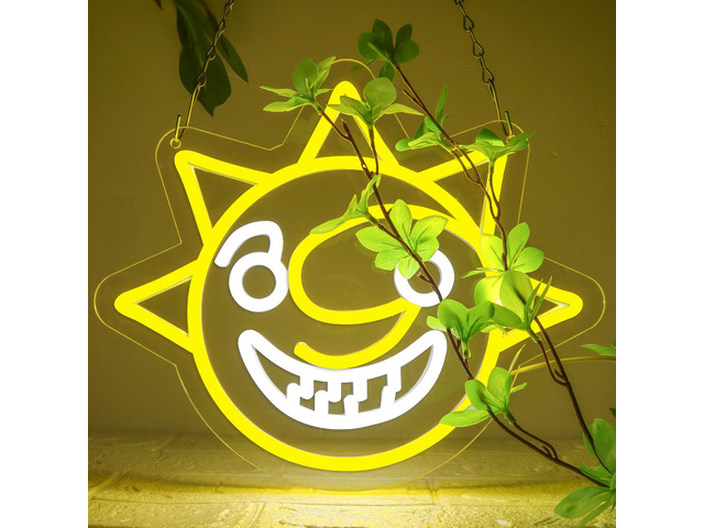 Fnaf Sun Neon Sign for Wall Decor Five Nights LED Neon Lights for Gameroom Birthday for kids