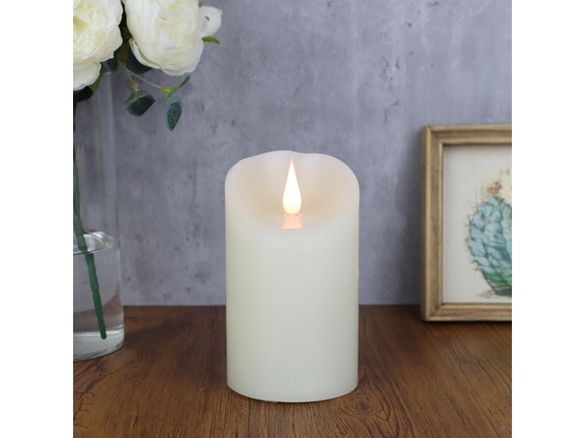 Flameless Candles Flickering 3D Moving Flame, Last 1000+ Hours Battery Operated Candles with Timer, Ivory Real Wax Electric LED Pillar Candles for...