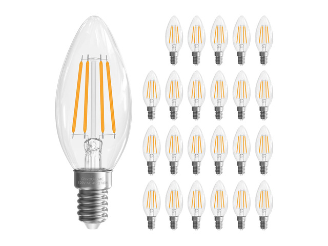 Candelabra Light Bulbs, E12 LED Bulb Dimmable 2700K Warm White, 24 Pack 6W LED 60 watt Equivalent, E12 Base B10 Candle Light Bulb for Chandelier,...