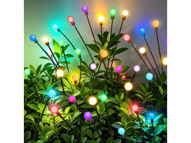 Solar Lights Outdoor Waterproof 4 Pack of 24 LEDs Unique Gifts Women Multicolor Swaying Solar Lights Outdoor for Yard Pathway Patio, Swaying Lawn...