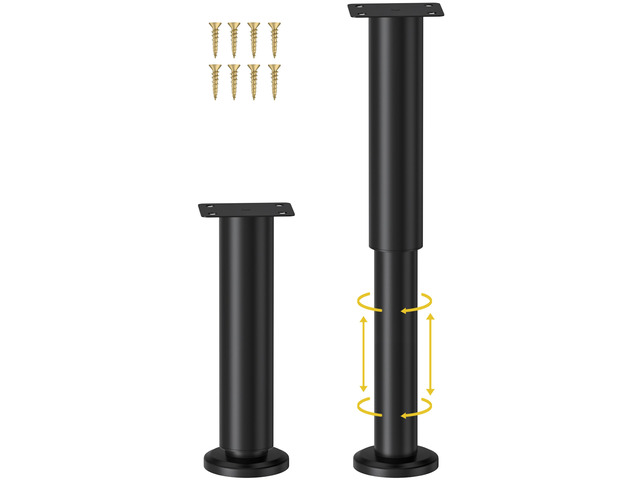 2 Pcs Adjustable Height Bed Support Legs for Bed Frame/Bed Center Slat, Metal Adjustable Furniture Legs 7.08-12.2 inch for...