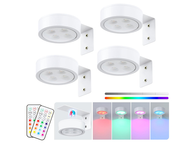 4-Pack Picture Light Battery Operated with Remote,13 Color Dimmable and Timer Painting Light, Art Display Light for Picture Frame Artworking...