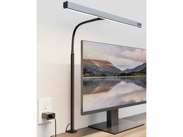 LED Desk Lamp for Office Home, Eye-Caring Desk Light with Adjustable Gooseneck, 12W Touch Control Dimmable Brightness, Architect Clamp Lamp with...