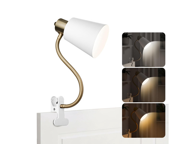 Desk lamp Eye-Caring Table Lamps 360°Rotation Gooseneck Clip on Lamp Portable Desk Light Reading Book Light, Clamp Light, Study Desk Lamps for...