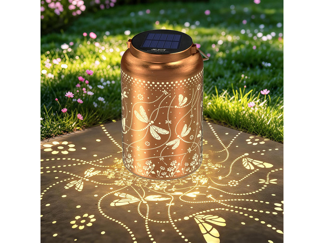 Dragonfly Solar Lanterns Outdoor Waterproof,Birthday Gift for Women Gifts for Mom Grandma, Metal Hanging Solar Light for Yard Garden Porch...