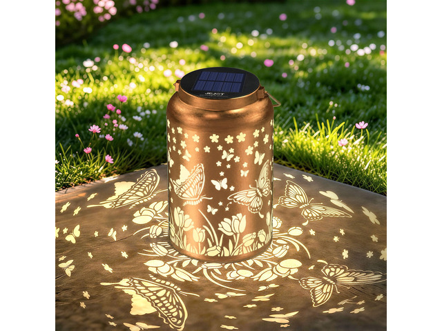 Butterfly Solar Lanterns Outdoor Waterproof,Birthday Gift for Women Gifts for Mom Grandma, Metal Hanging Solar Light for Yard Garden Porch...
