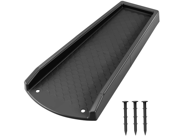 Splash Blocks for Gutters Downspouts, 24' Downspout Extensions for Rain Water Drainage, Thickened Gutter Splash Guard with Fixing Piles(1 Pack, Black)