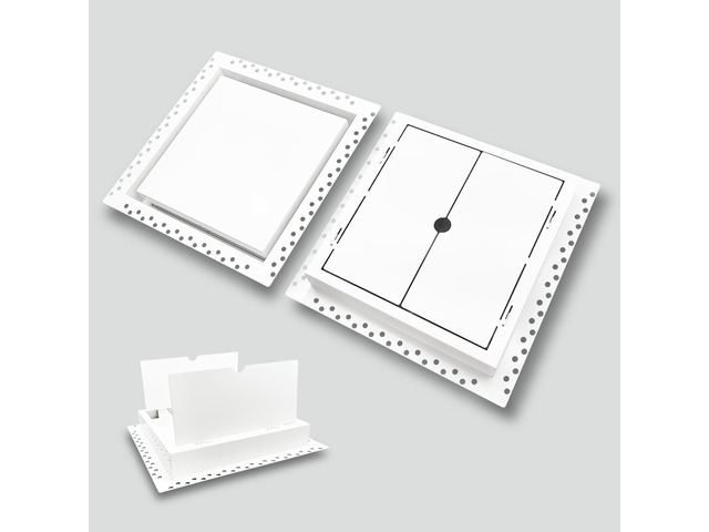 Flush Wall Vent Cover 10x10 Inch for Drywall Vent, Metal Wall-Mounted Adjustable Air Flow Register Grille, Easy Install, Paintable, (White, 1 Pc,...