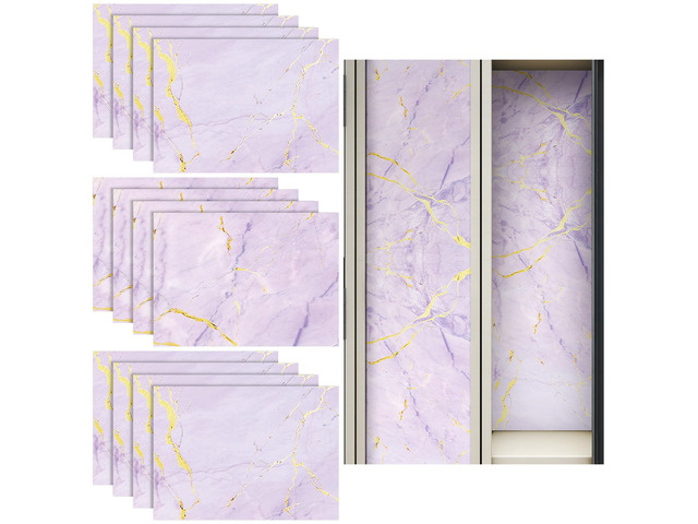 12 Pcs Back to School Locker Magnetic Wallpaper, Marble, Purple Gold Removable Design Magnetic Locker Sheet Trimmable Wall Wallpaper Decoration...