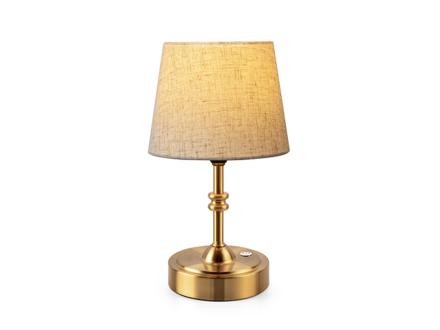 Small Cordless Lamp, Battery Operated Table lamp Dimmable, 4000mAh Rechargeable, Touch Bedside Lamp with Beige Linen Fabric Shade, 2700K Bulb...