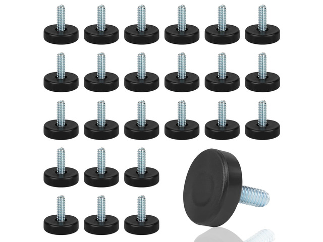 1/4' Thread Furniture Feet Levelers, 24 PCS Adjustable Furniture Feet Threaded Screw in, Leveling Feet Screw On Furniture Glide Leveling for Table,...