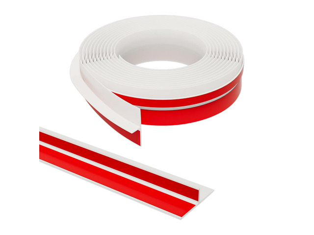 T-Shaped Weather Stripping Seal, White Silicone, 1.37 in x 40 ft Flexible door seal strip covers door, window, and bathroom gaps; peel-and-stick...