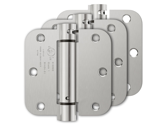 3 Pack Self Closing Door Hinges 3.5 Inch, Adjustable Tension Spring Loaded Door Hinges for Garage/Front/Back Doors, 5/8'' Radius Corners, Fit...