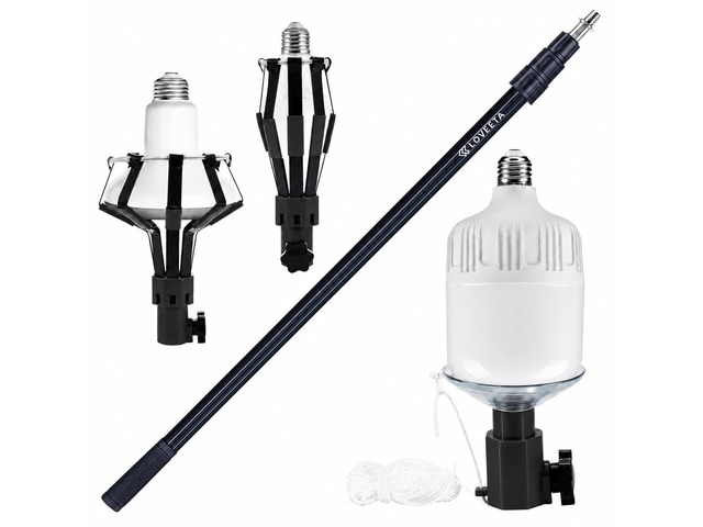 Gen3 12Ft [18Ft Reach] Extendable Light Bulb Changer Pole for High Ceilings Telescopic Light Bulb Pole Changer with Bulb Gripper, Chandelier...