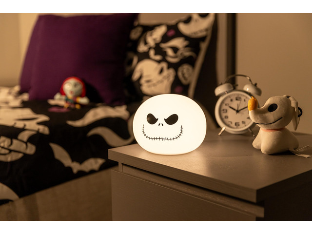 Squish'ems Jack Skellington Night Light for Kids, Soft Silicone 13 Color Modes and Dimmable Warm White Light for Kids Room, Bedroom, and Playroom,...