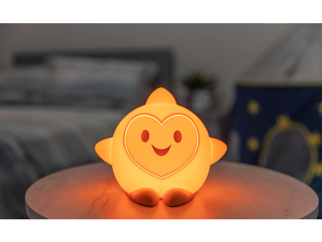 Squish'ems Star Night Light for Kids, Soft Silicone Dimmable Kids Bedside Lamp, Light for Kids Room, Bedroom, and Playroom, USB Powered with AAA...