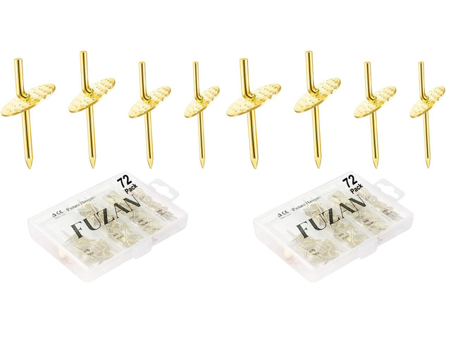 72 pcs Picture Hangers with 10-60lbs, 4 Different Size Picture Hangers, Iron Alloy Nail Hooks, Plaster Picture Hanging Kit on Wooden/Drywall...