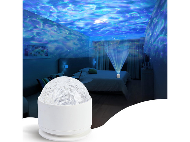 Calming Sensory Lights, Sensory Toys for Kids with Autism, Ocean Light Projector with 15 Color Patterns, Light Projects Water Ripple Effects onto...