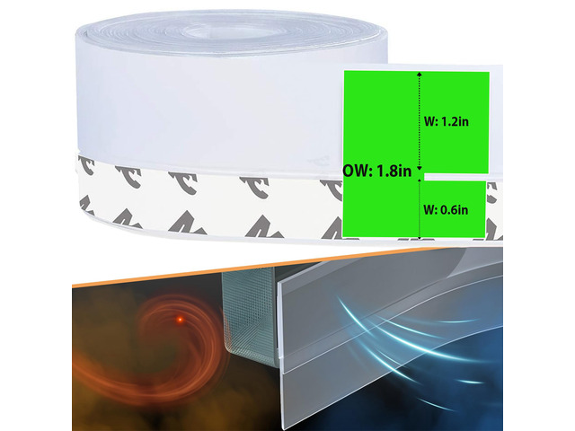 Door Weather Stripping Door Seal Strip, 1.8 in Self Adhesive Clear Door Draft Stopper - House and Glass Shower Doors Silicone Sealing for Door and...