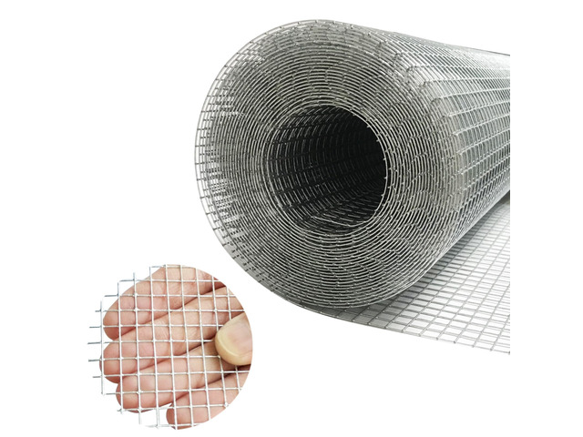 Galvanized Hardware Cloth 24in X 20ft, 1/4 Inch 23 Gauge Galvanized After Welding Square Mesh, Wire Mesh, Chicken Wire Fence, Rabbit/Snake Fences -...