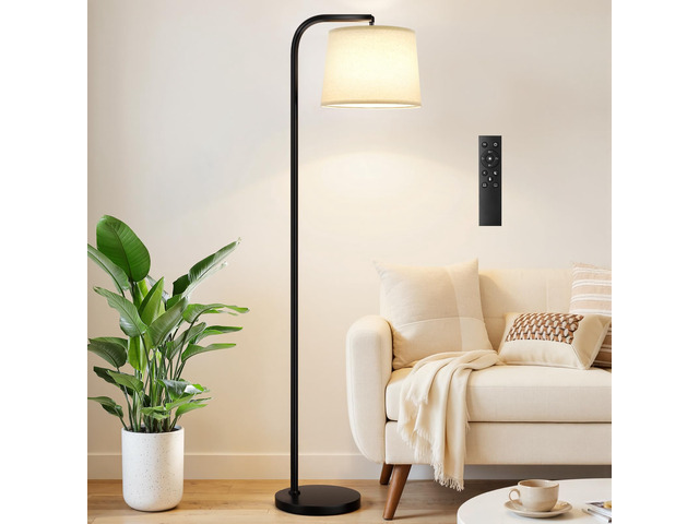 Remote-Controlled Floor Lamp - Color Temperature Adjustable and Fully Dimmable, Standing Lamp for Living Room with Rotating Head, Tall Lamp for...