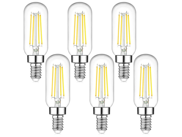 Dimmable E12 Candelabra LED Bulbs 60W Equivalent 6W 600lm, T6 Edison Light Bulbs, 5000K Daylight White, Clear Filament Chandelier LED Bulbs, Small...
