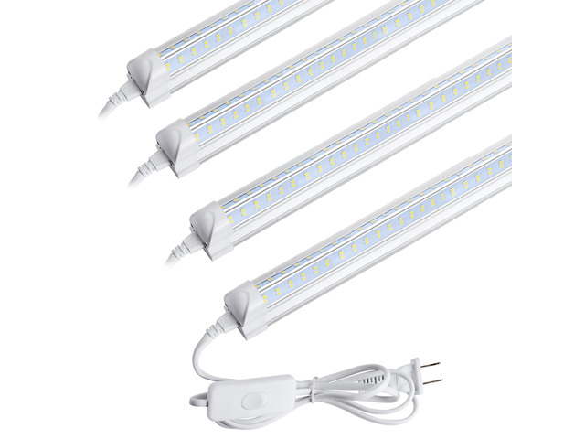 Led Shop Light, Led Garage Light,2FT 25W 6500K Daylight 3200LM Linkable Clear Cover Integrated V-Shape for Shop Under Cabinet Office General...