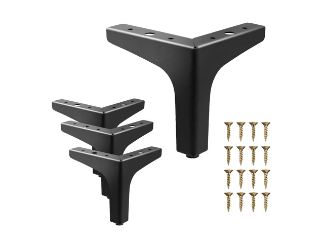 Furniture Legs Metal feet: Couch Legs 6 Inch Sofa Cabinet Legs Replacement Black Legs for Furniture Set of 4