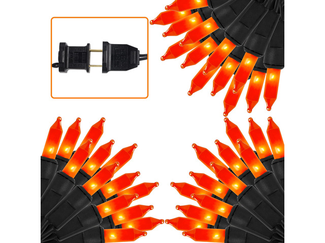 3 Pack Halloween Lights Outdoor, Each 29ft 150 Count Black Wire Incandescent Fairy Mini Lights, 120V UL Certified Clear Light String, Connectable...