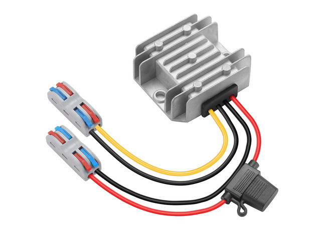 DC 10V-22V Step Up to 24V 3A 72W DC Boost Converter with Fuse Voltage Regulator Waterproof Module Transformer DC to DC for Golf Cart CNC Equipment...