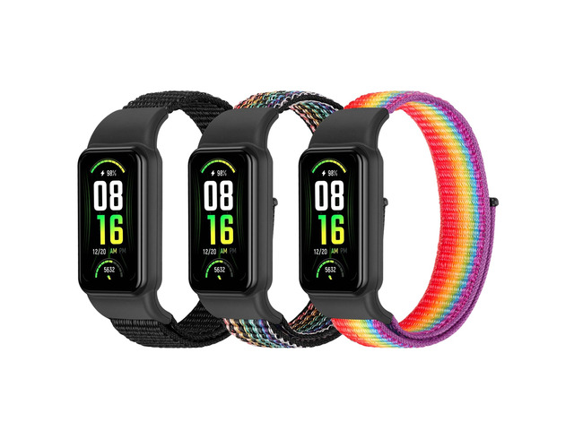 Solo Loop Nylon Bands Compatible with Amazfit Band 7 Straps,Soft Breathable Comfortable Adjustable Colorful Sports Replacement Wristband for...