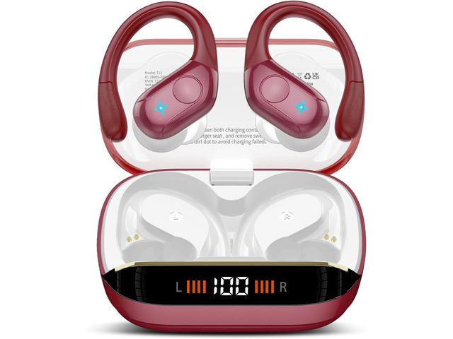 Bluetooth 5.4 Headphones, 75H Sports Wireless Earbuds Bass Stereo Bluetooth Earbuds with ENC Noise Canceling Mic, Wireless Earphones IP7 Waterproof...