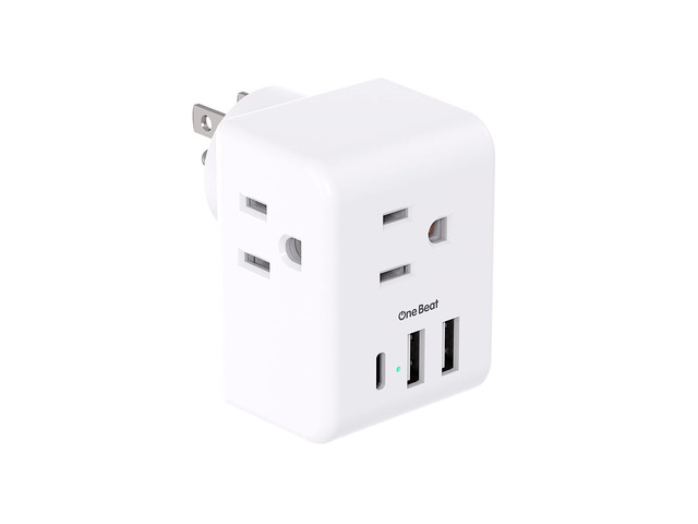 Multi Plug Outlet Extender, Power Strip Non Surge Protector Electric Outlet Splitter with 3 USB Wall Charger (1 USB C), Multiple Outlet Expander...