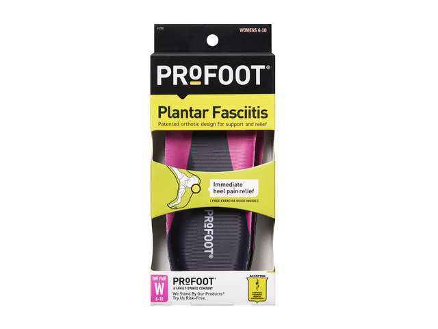 PROFOOT Plantar Fasciitis Orthotic Insoles for Women (Sizes 6-10) Gel Shoe Inserts for Instant Heel Pain Relief and Arch Support 1 Pair of Heel Pads