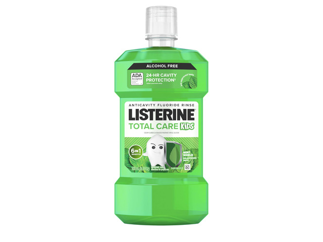 Listerine Total Care Kids Mouthwash, Mint Shield, 16.9 fl. oz/500 mL