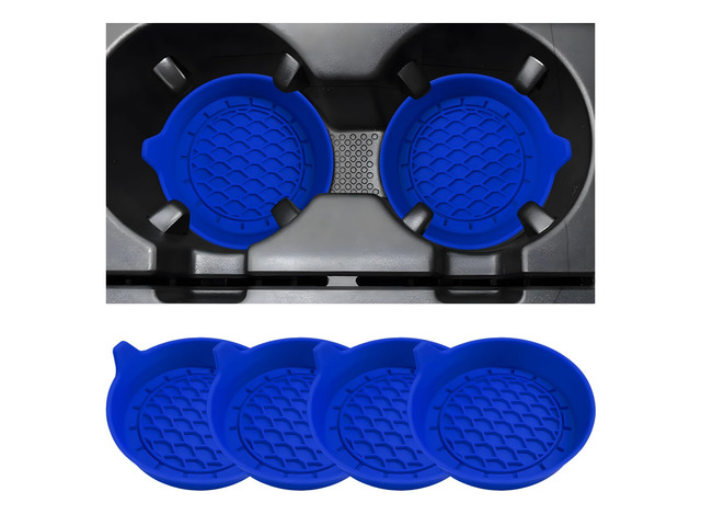 4 PCS Car Cup Holder Coaster, Non-Slip Silicone Auto Mug Mat Shockproof Insert Cup Coaster, Sift-Proof Spill Holder Water Bottle Pad Interior Car...