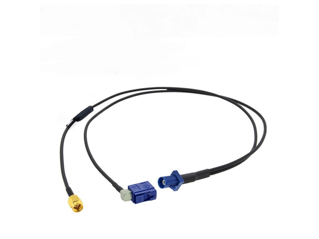 Fakra C to SMA Male Y Type Splitter Cable With Diode RG174 Pigtail Car GPS Antenna Extension Cable for general multimedia device